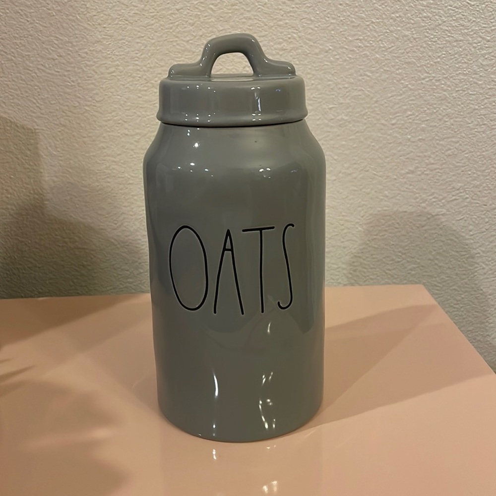 Rae Dunn Gray Oats Tall Canister 🍚